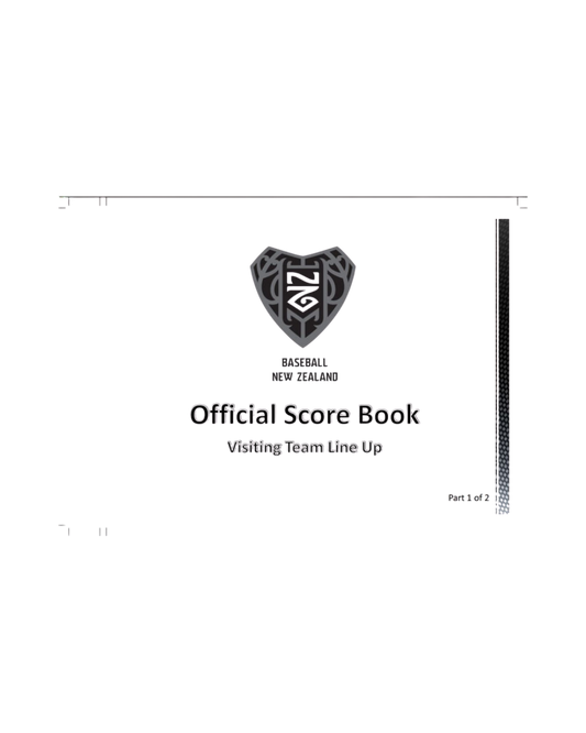 Offical Baseball NZ Scorebook - Home and Away Set