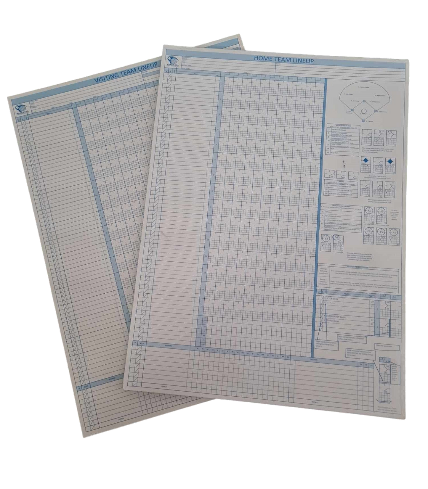 Baseball New Zealand U10 and U12 home and away scorebooks