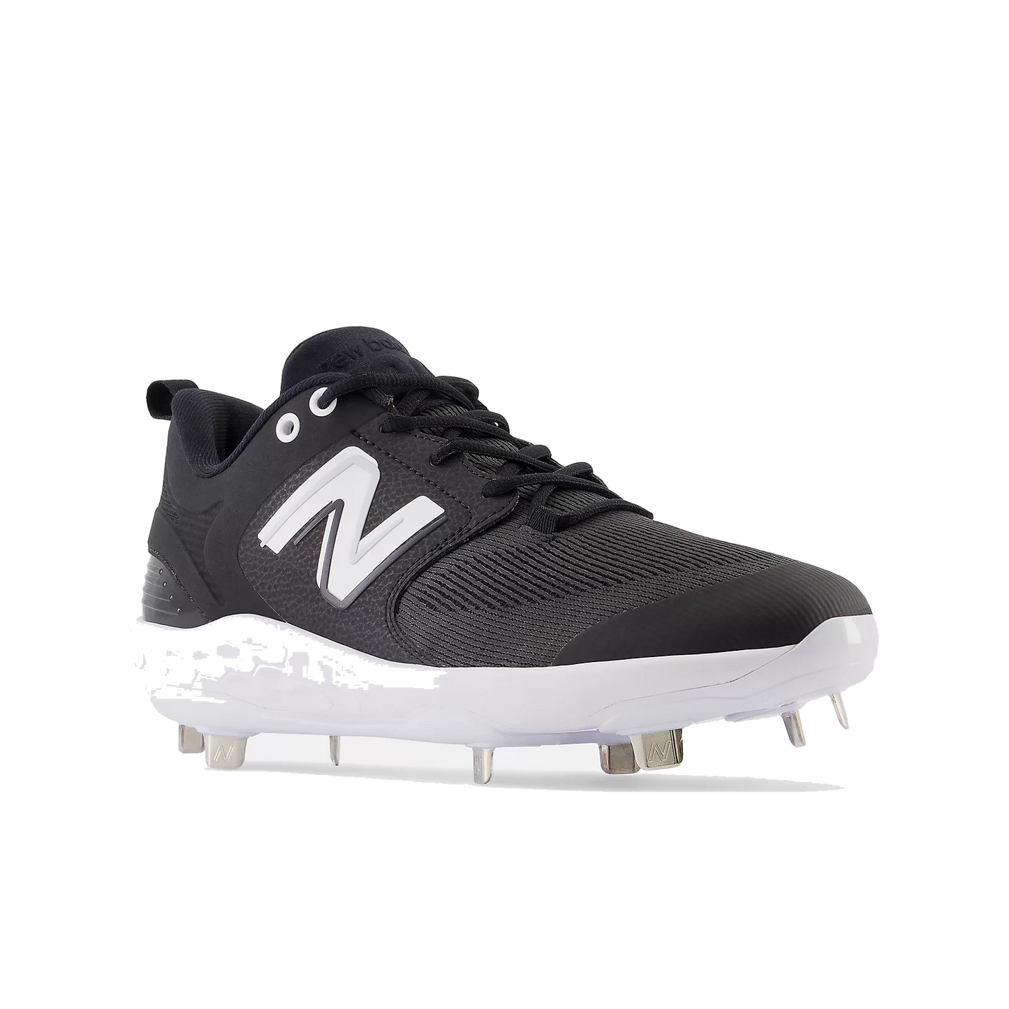 New Balance Fresh Foam X 3000 V6 black metal cleat front