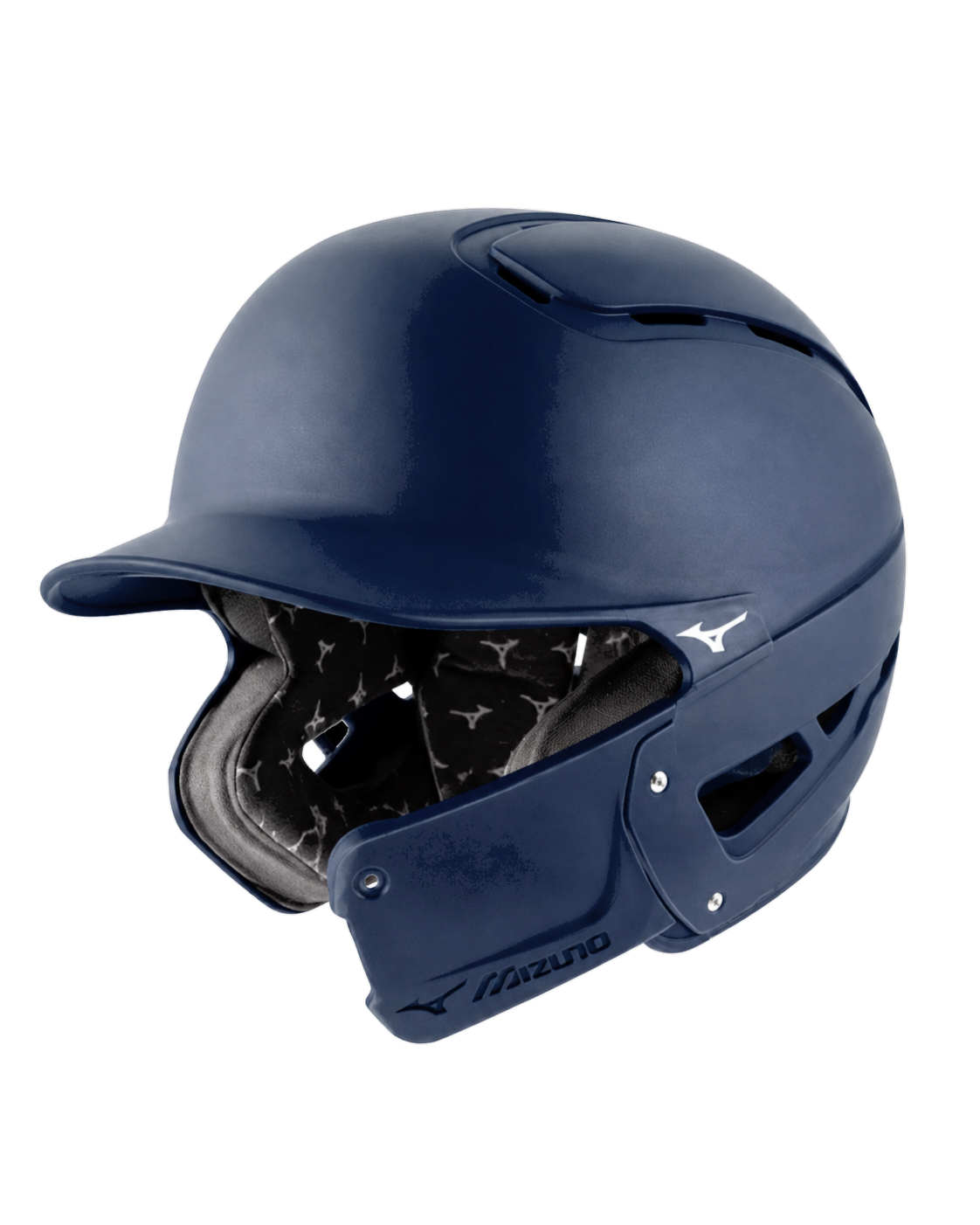 Navy Mizuno B6 batting helmet with C-Flap for a right-handed hitter