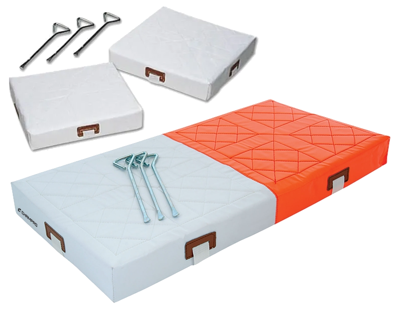 Softball foam-filled base set with double first base