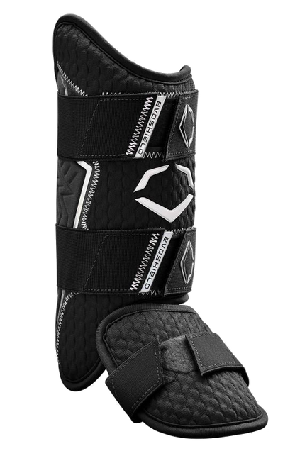 EvoShield Pro-SRZ 2.0 black batter's leg guard front view