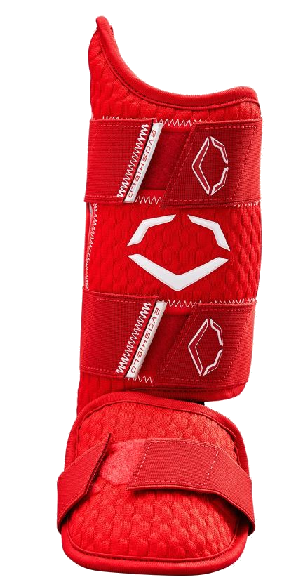 EvoShield Pro-SRZ 2.0 red batter's leg guard alternate view