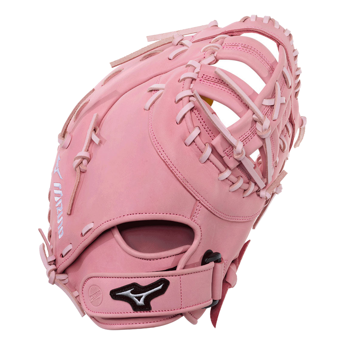 2027 Mizuno MVP Prime 13" Fastpitch First Base Mitt - White/Pink on a transparent background