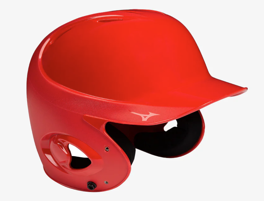 Red Mizuno MVP batting helmet