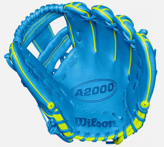 2024 Wilson A2000 1786 11.5" Infield Baseball Glove – Sky Blue &amp; Optic Yellow