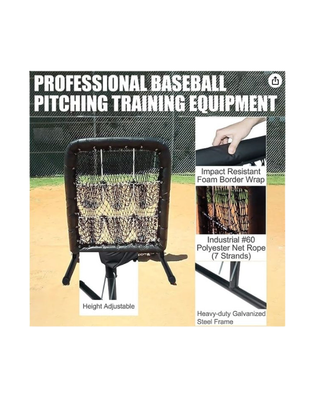 Pitching Net with 9 Hole Strike Zone