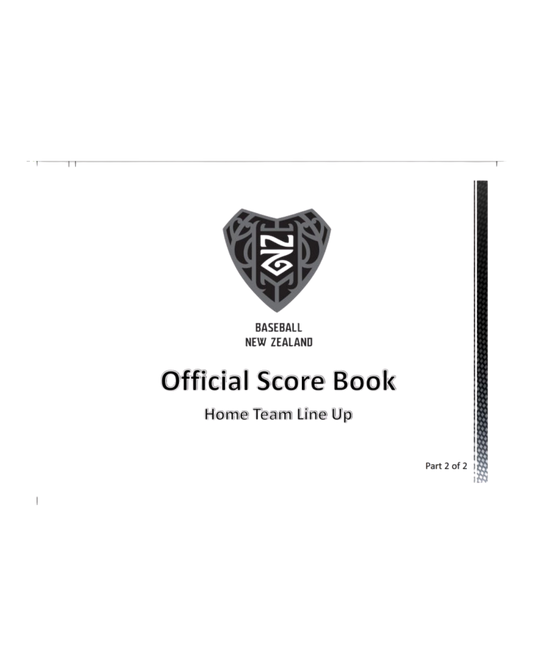 Offical Baseball NZ Scorebook - Home and Away Set