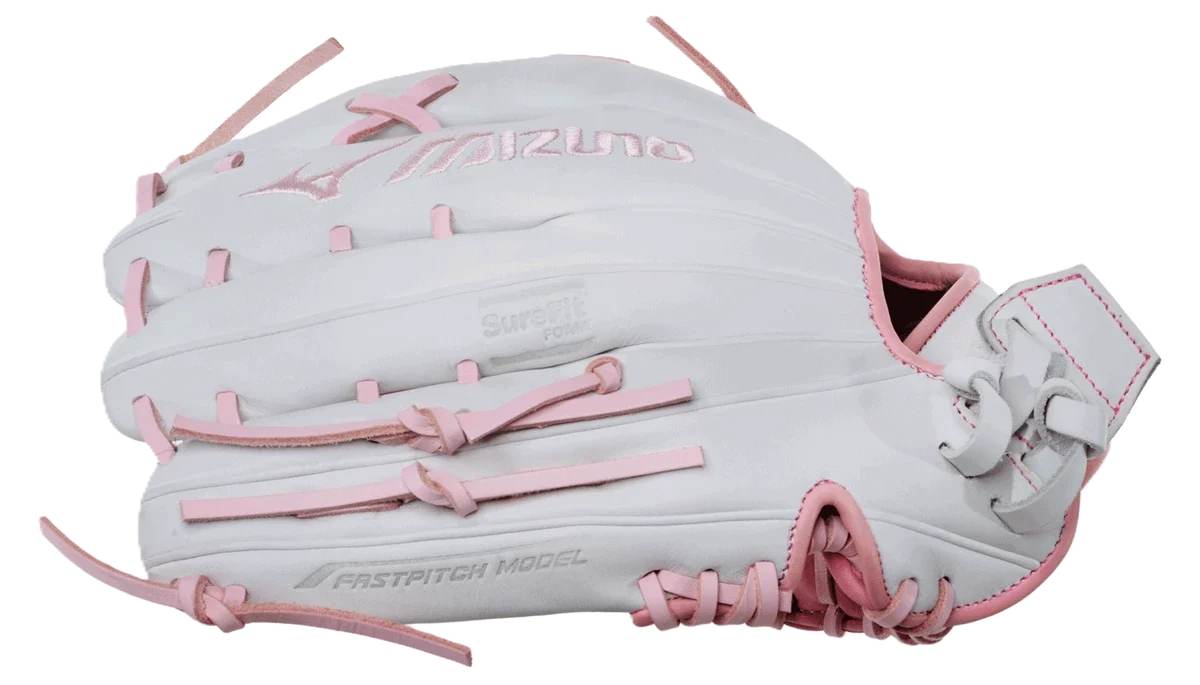 Mizuno MVP Prime 12.5" white and pink fastpitch glove - view 3