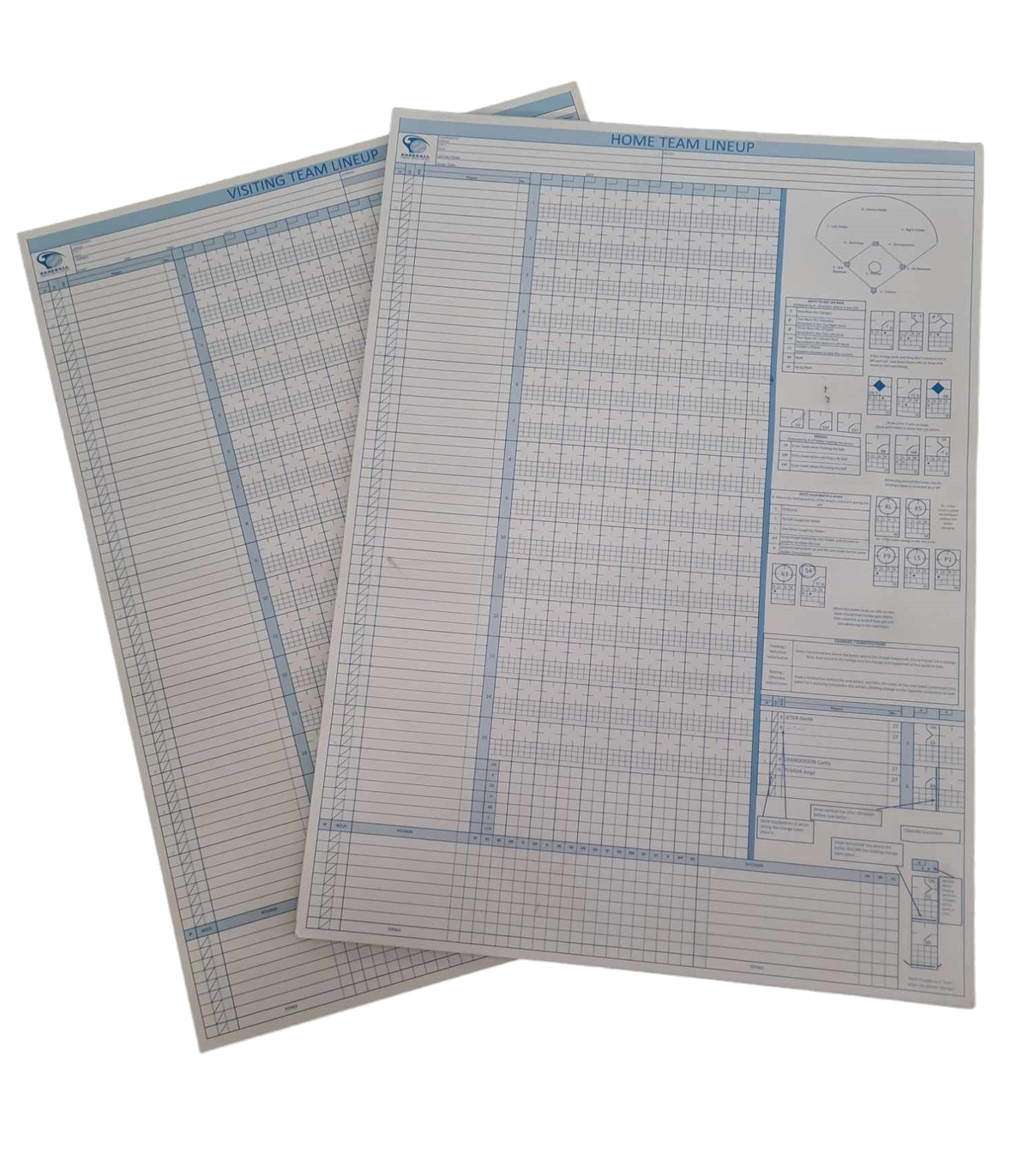 Baseball New Zealand U10 and U12 home and away scorebooks