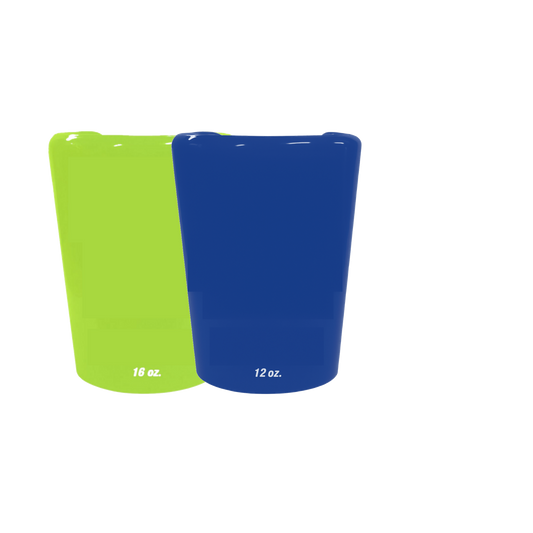 Bat training weights in blue and green