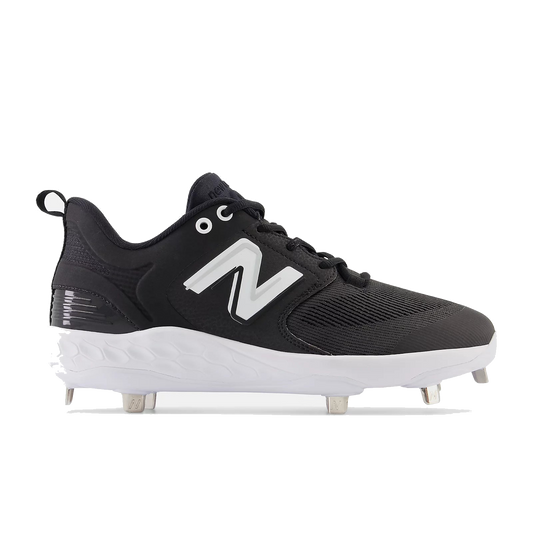 New Balance Fresh Foam X 3000 V6 black metal cleat side