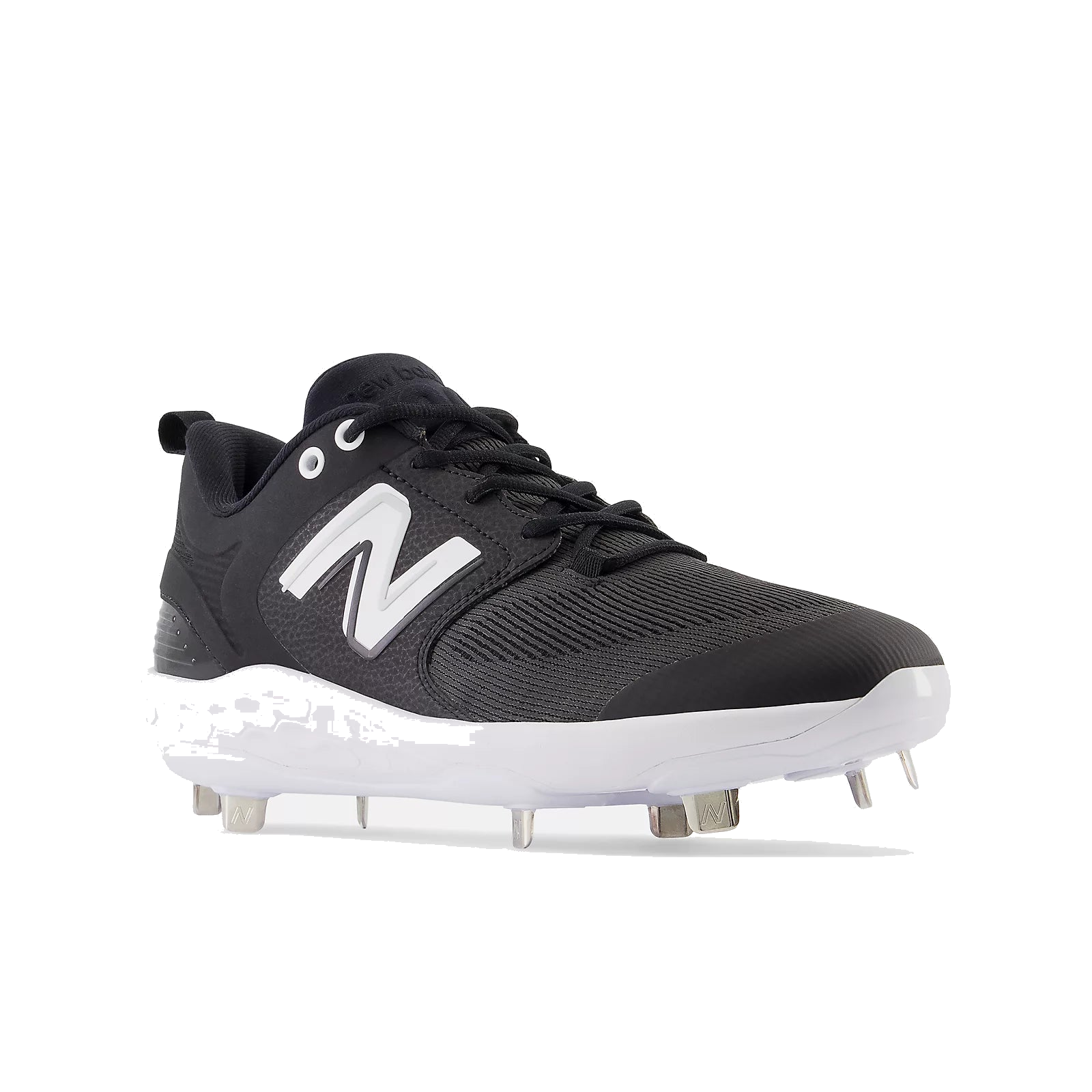 New Balance Fresh Foam X 3000 V6 black metal cleat front