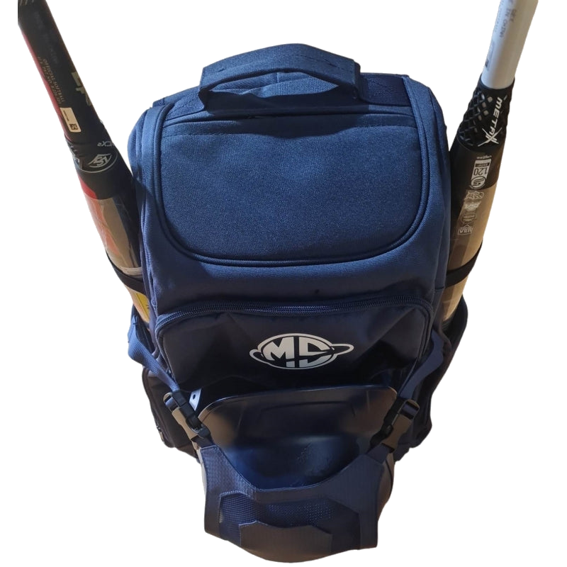 MoonShot Zero Gravity Pro blue backpack with bats