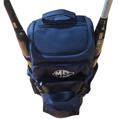 MoonShot Zero Gravity Pro blue backpack with bats