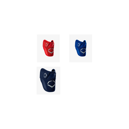 EvoShield SRZ elbow guards in red, blue and navy