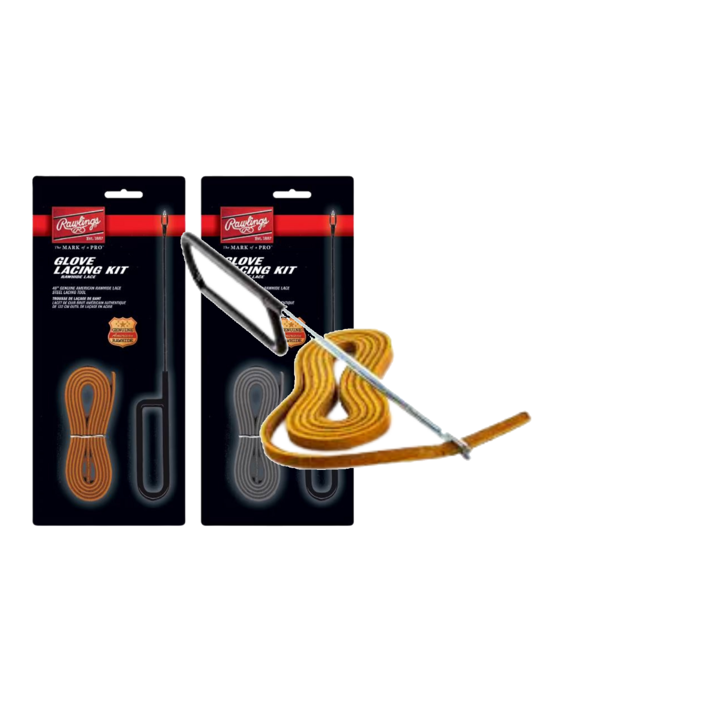 Glove lacing kits in tan and black