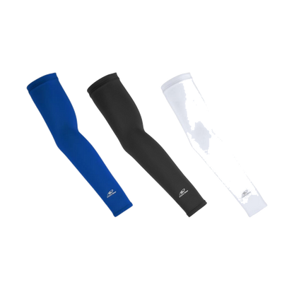 Lizard Skins performance arm sleeves in blue, black and white