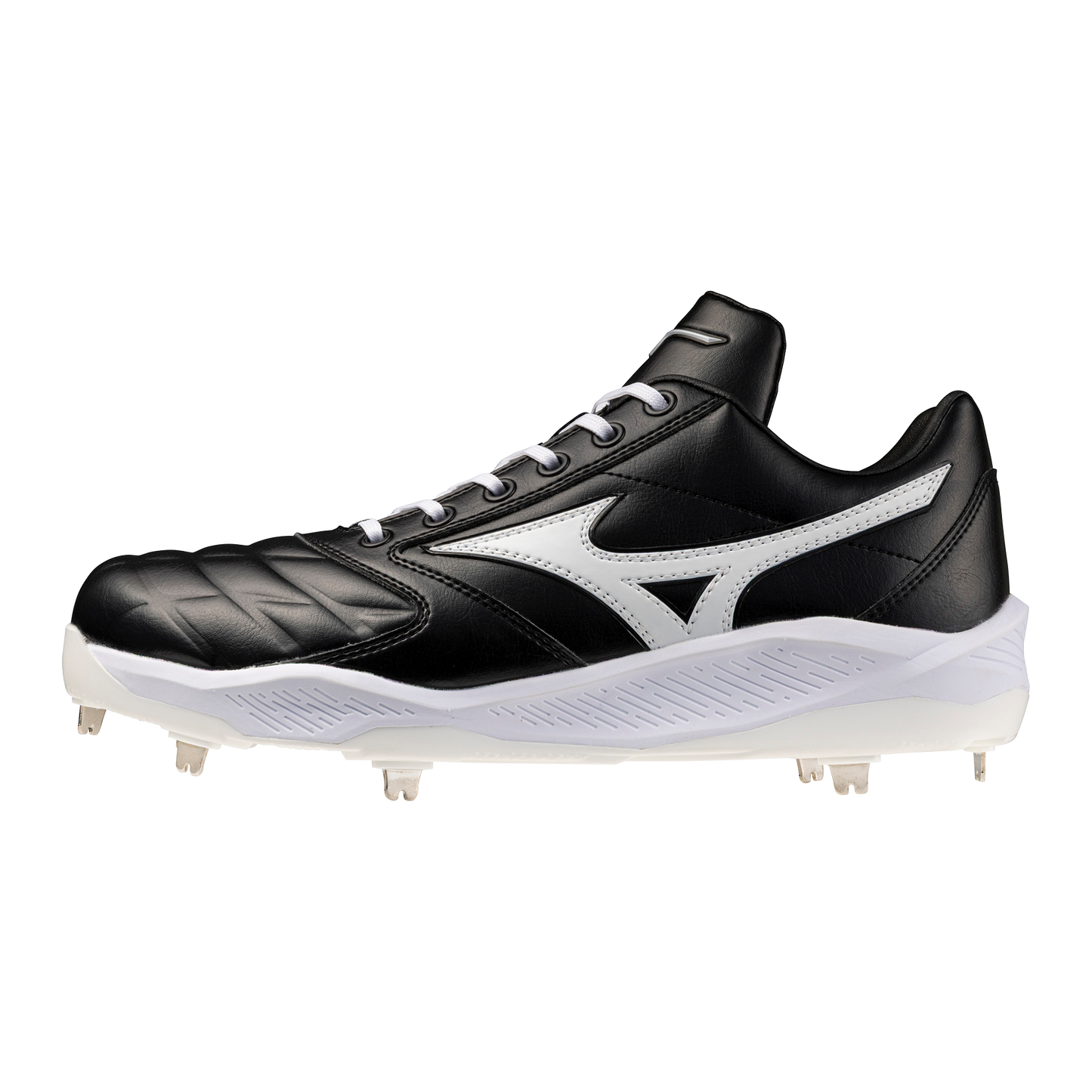 Mizuno Pro Select metal cleat in black and white