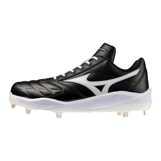 Mizuno Pro Select metal cleat in black and white
