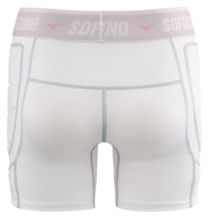 Mizuno Women's RB Shield Padded Sliding Shorts - White — product view 3