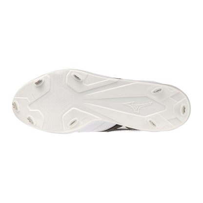 Mizuno Pro Select Metal Cleats - White/Black — product view 3