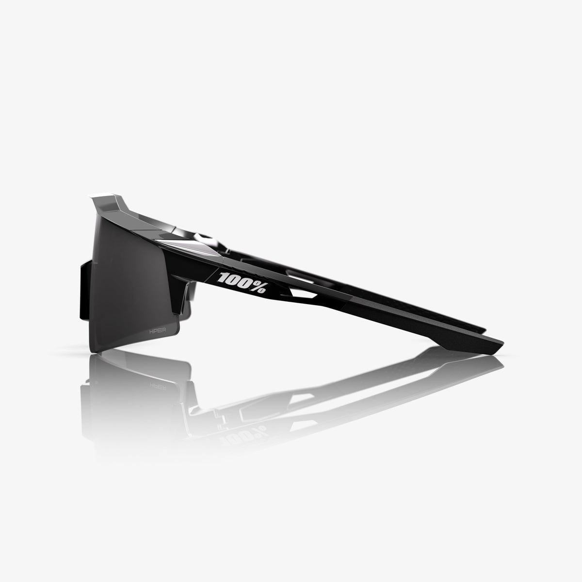 100% Soto 1 SPEEDCRAFT SL - Polished Black Chrome - HiPER Mercury Mirror — side profile